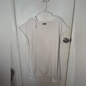 Ann Demeulemeester White Cap-Sleeve dress with Tie